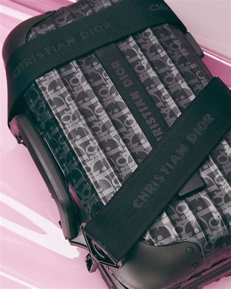 dior men x rimowa collaboration|Dior champagne luggage.